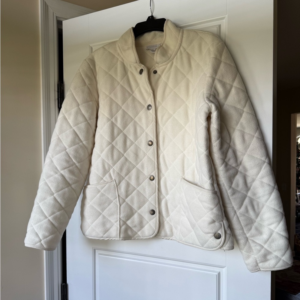 Charter Club Women's Cream Quilted Jacket